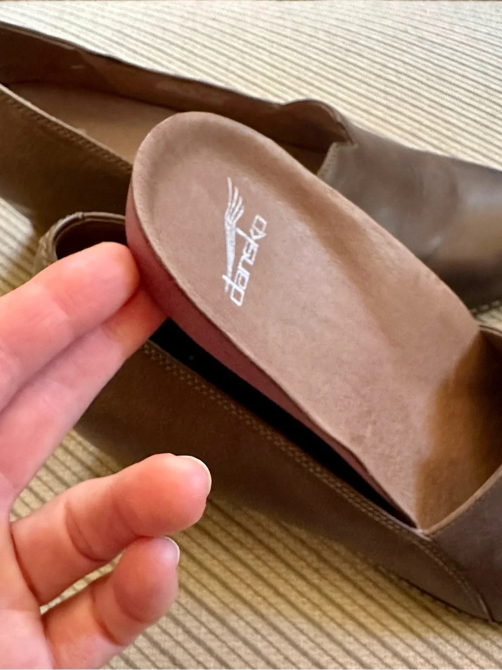 Dansko Liliana Brown Leather Hidden Wedge Shoes EU 42 US 11.5 Comfort Loafer
